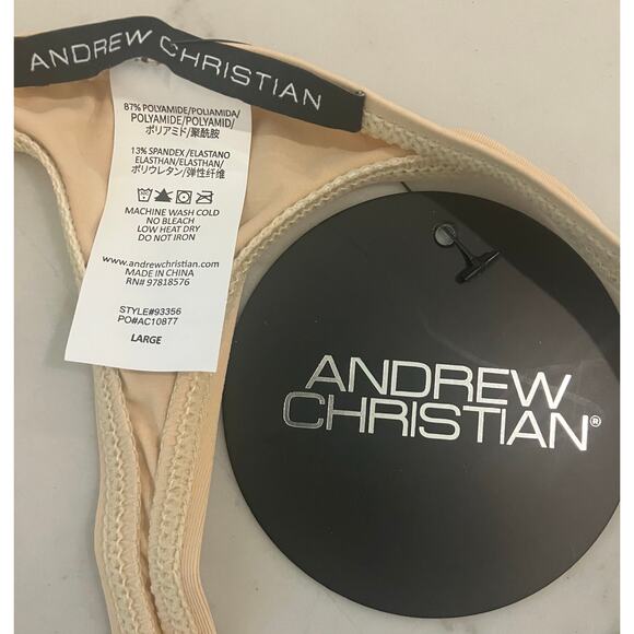 Andrew Christian Low Cut Ring Thong Large Sand - Picture 6 of 9